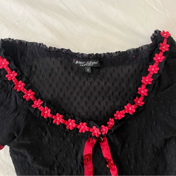 Vintage Betsey Johnson Milkmaid Top - Picture 2 of 5